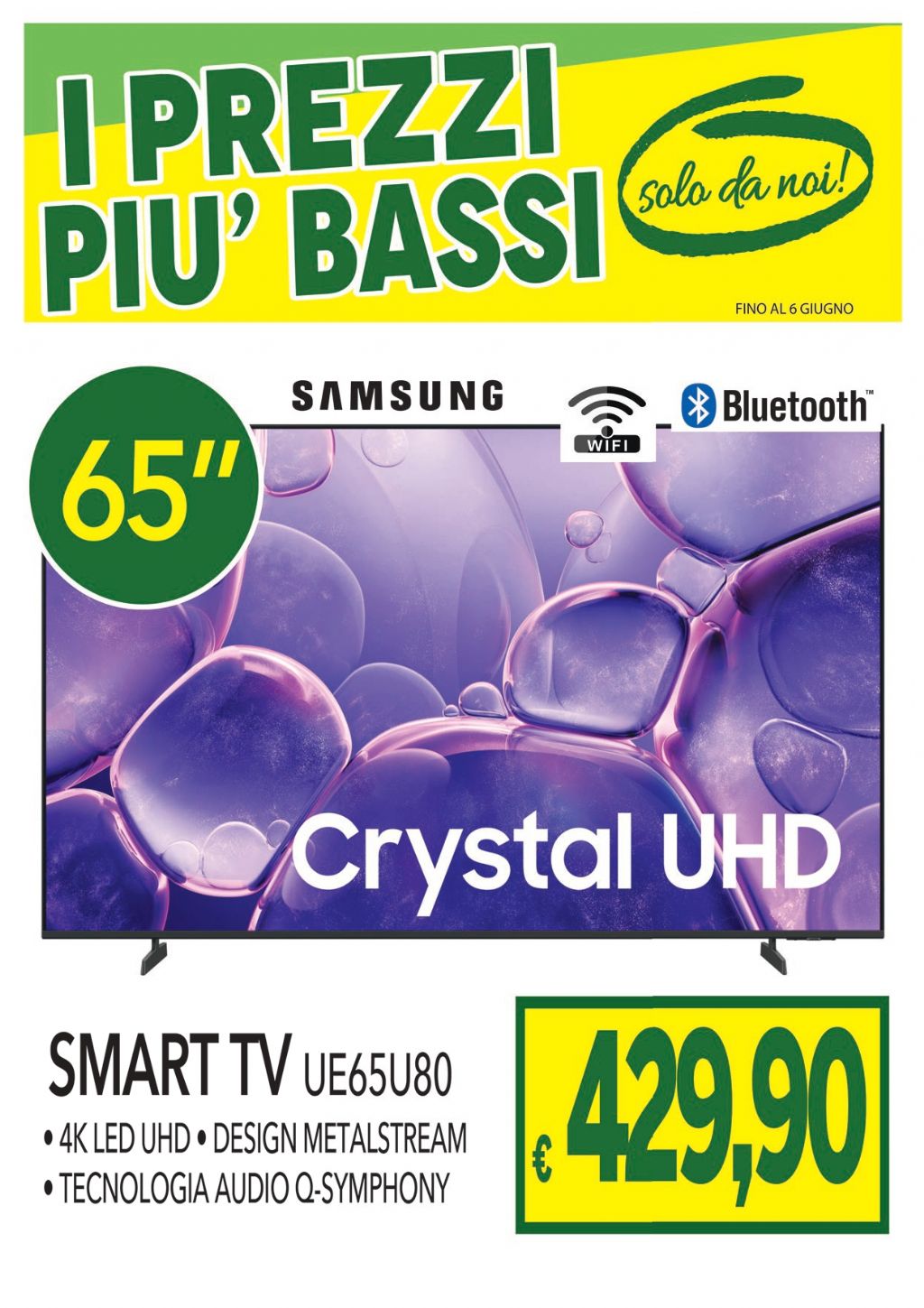 SAMSUNG TV 65'' UE65U80